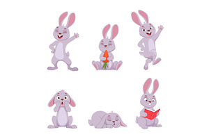 Cartoon bunny. Cute little rabbit in, an Animal Illustration by Onyx