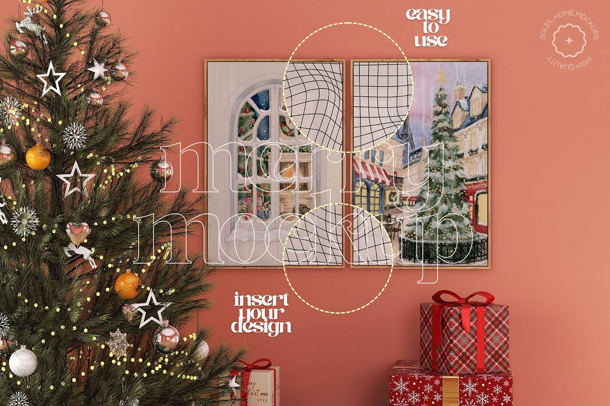 Christmas frame mockup bundle —MERRY, a Product Mockup by SoleilHomeMockups (Photo 2 of 12)
