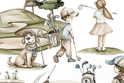 30 Golf Clipart, a Decorative Illustration by Pati Charm Studio (Thumbnail 1 of 8)