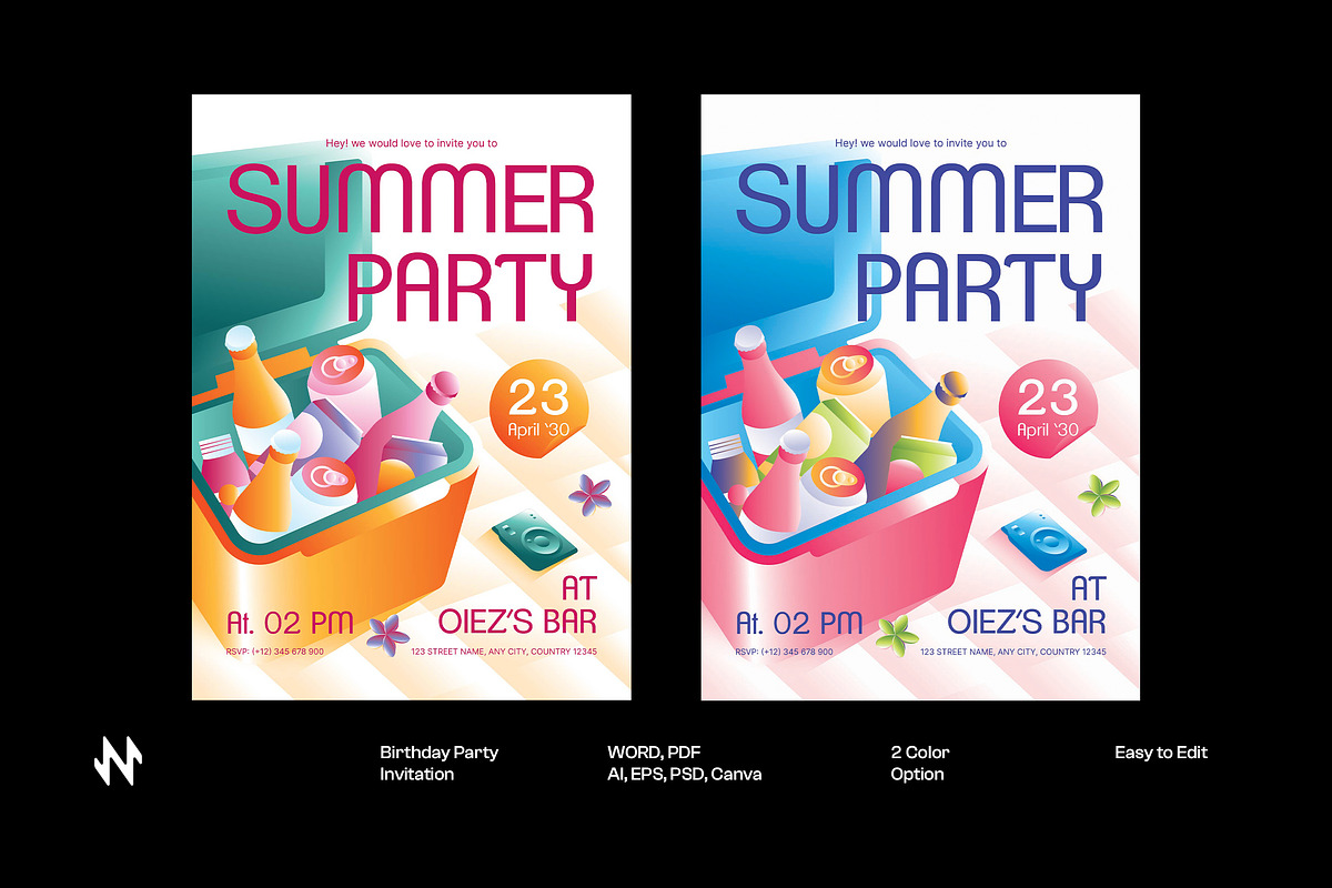 Summer Party Invitation, an Invitation Template by Neermana (Photo 1 of 4)