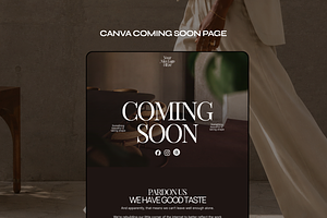 CANVA COMING SOON PAGE TEMPLATE, an App Template by JOA CREATIVE LAB