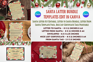SANTA LETTER BUNDLE, edit With Canva