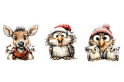 Christmas Quirky Animals Clipart, an Illustration by Daily.Designs (Thumbnail 4 of 5)