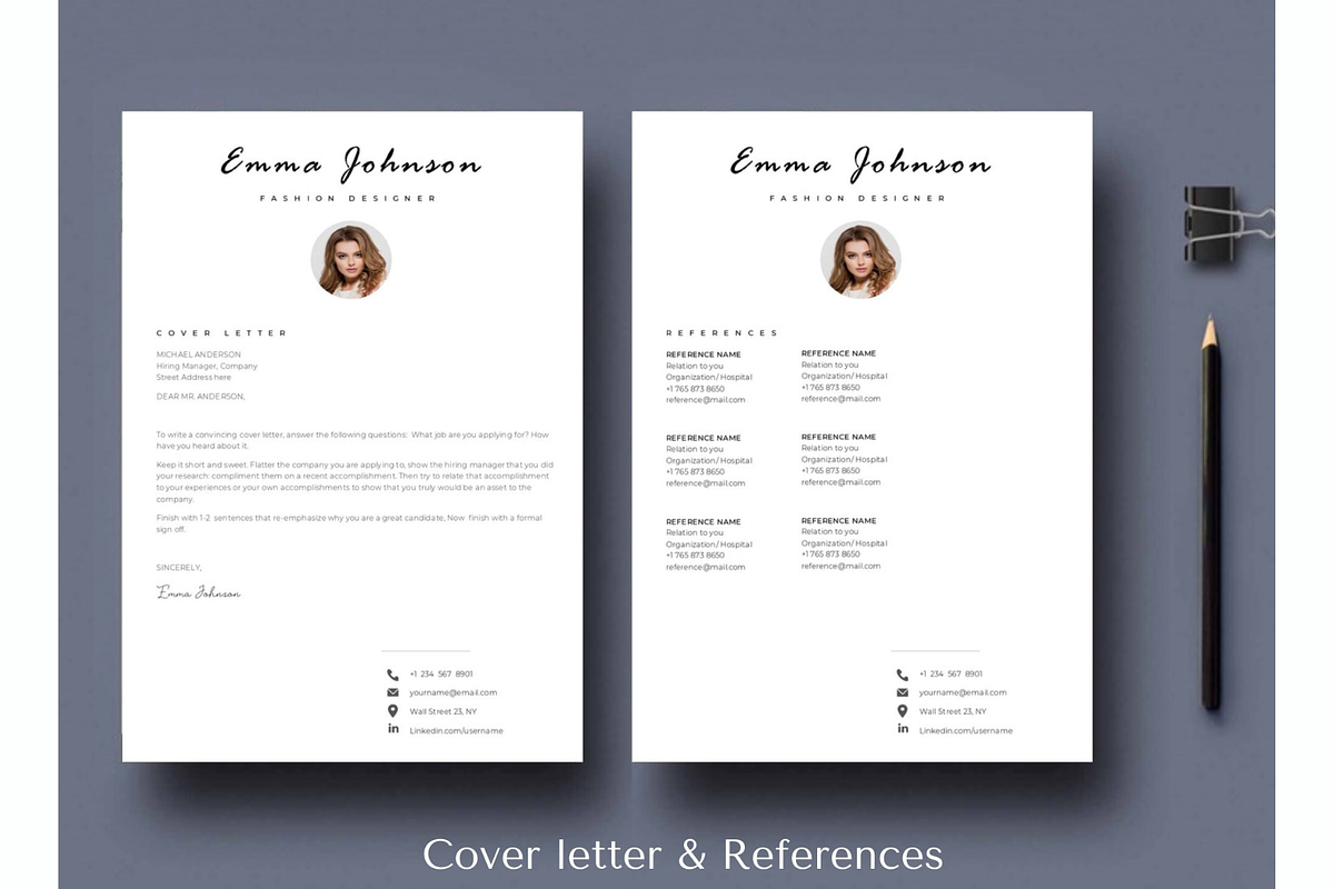Collage Resume template, Cv template, a Resume Template by Climbwithelevator (Photo 3 of 9)