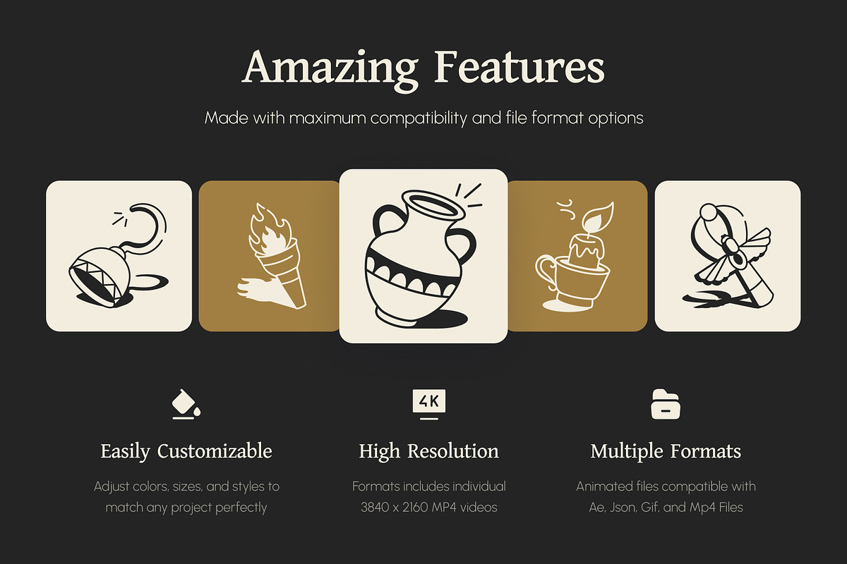 Animated History Drawing Art Set, an Outline Icon by Vectors Market (Photo 2 of 4)