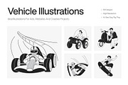 Vehicle Illustration Art Set, a Transportation Illustration by Vectors Market (Thumbnail 1 of 9)