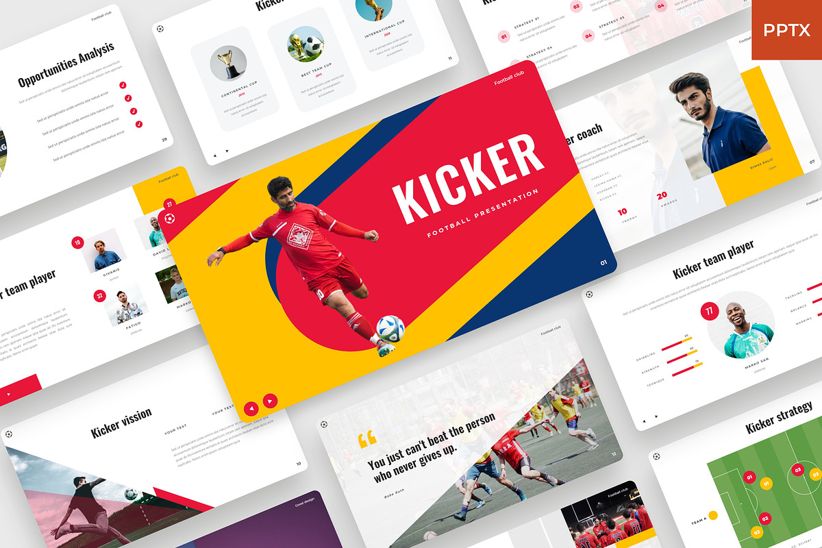 Kicker - Soccer & Footbal PowerPoint, a Presentation Template by BeadyLab (Photo 1 of 6)