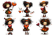 Valentines Girl Clipart, an Illustration by Pixels.Craft (Thumbnail 5 of 5)