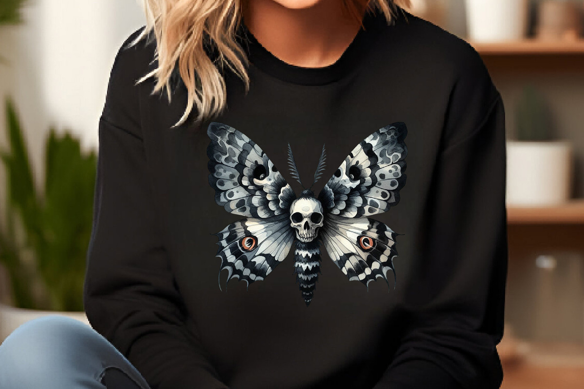 Watercolor Gothic Moth Clipart, an Illustration by DreamCafeArt (Photo 6 of 7)