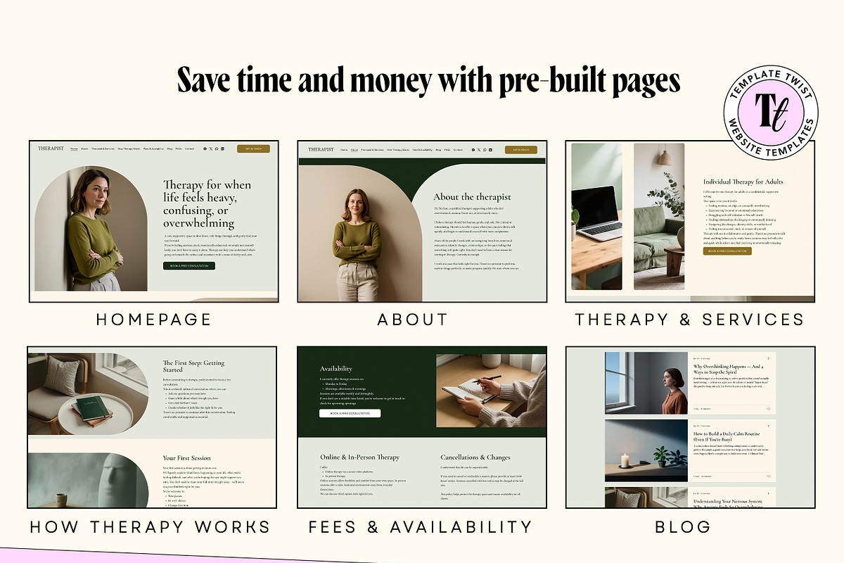 Therapist Wix Studio Website, a Wix Template by Template Twist Shop (Photo 3 of 9)
