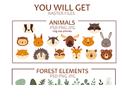 Forest Portrait Animals Set, an Animal Illustration by moolesya (Thumbnail 15 of 16)