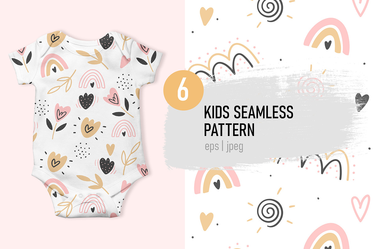Kids cute seamless pattern, a Pattern Graphic by hanifa_design (Photo 1 of 10)