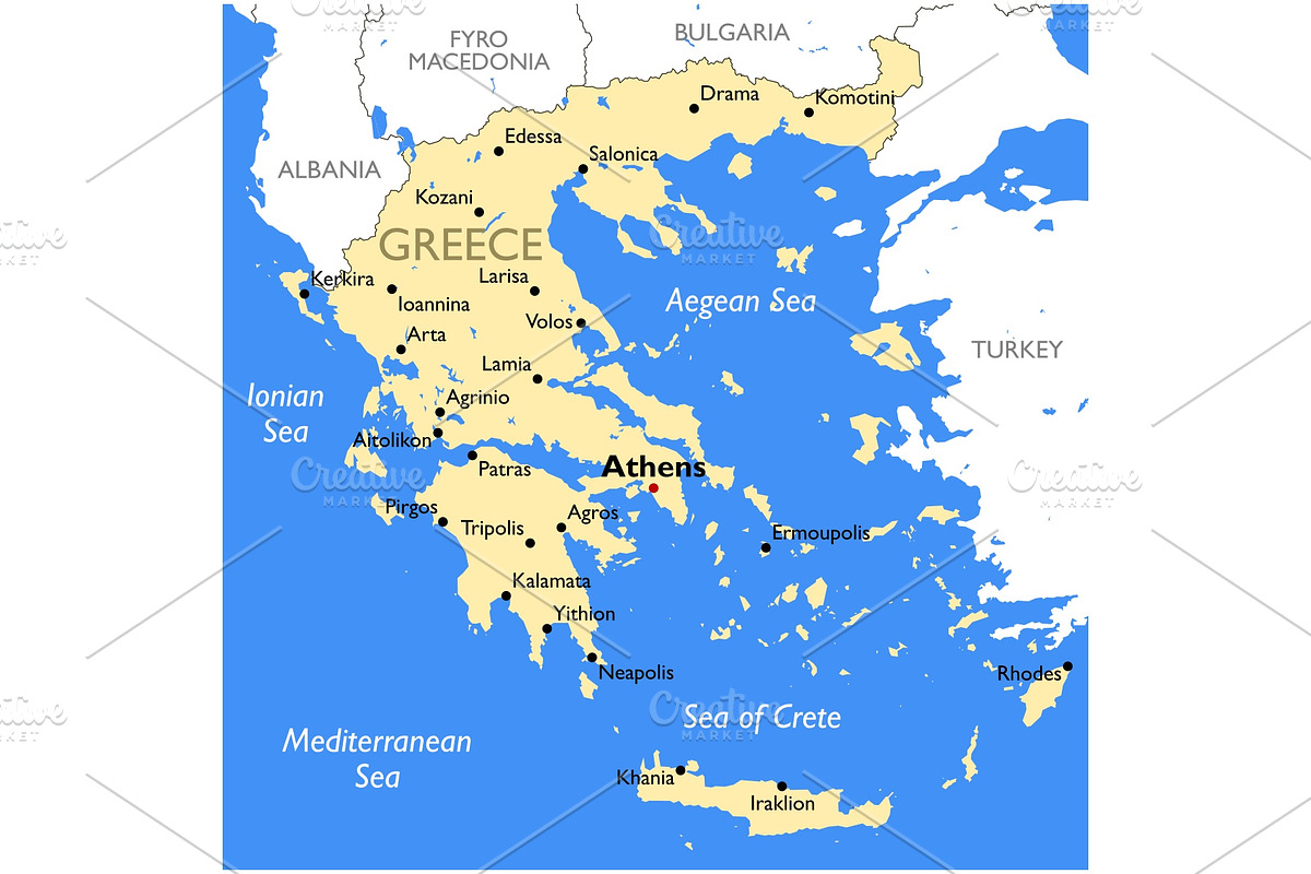 Greece map, an Illustration by ilynx