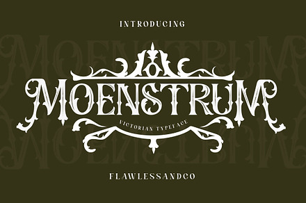 Moenstrum - Victorian Font, a Blackletter Font by Flawless And Co