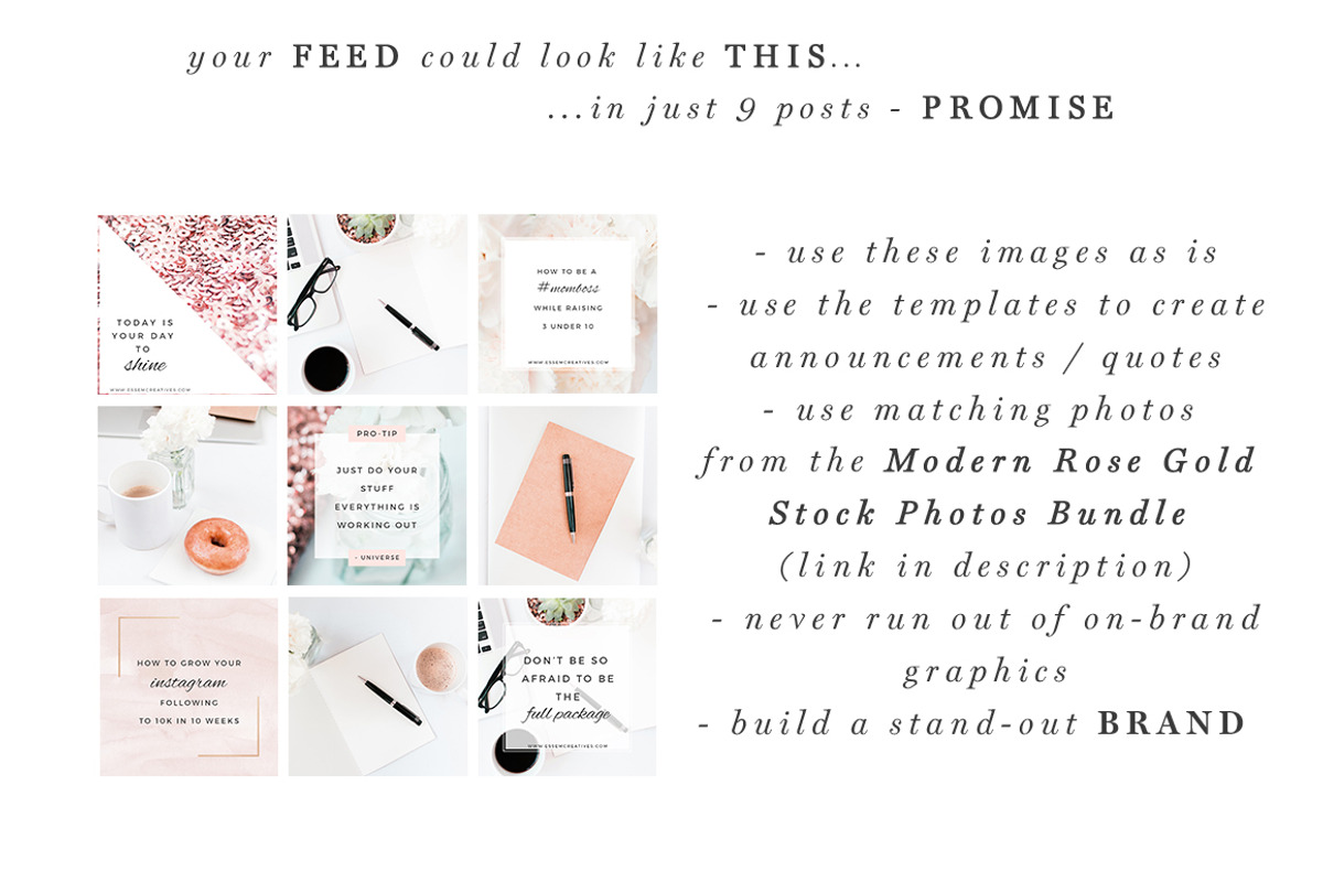 Rose Gold Social Media Templates, a Social Media Template by Essem Creatives (Photo 8 of 8)