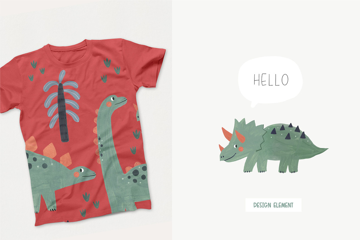 My little Dinosaur. Watercolor set, an Animal Illustration by Cute And Wild (Photo 3 of 6)