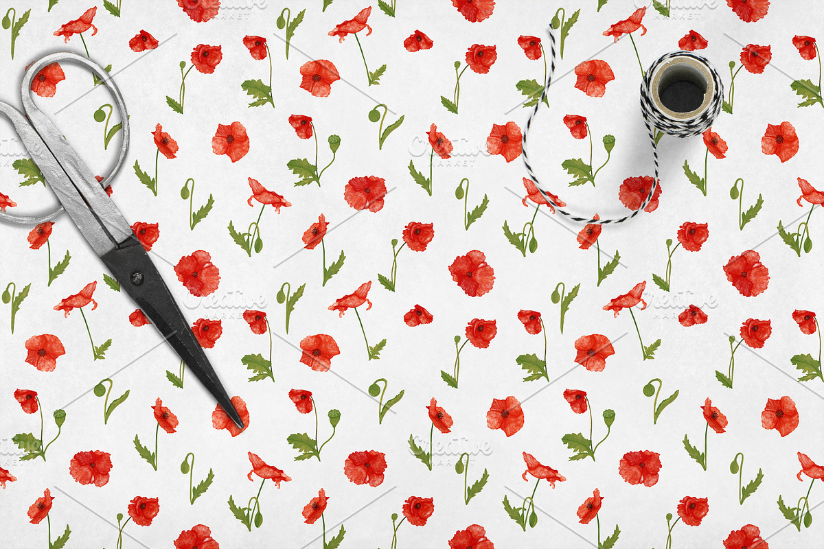 Wildflowers, stripes, checks bandle, a Pattern Graphic by Oksana Dovhopol Art (Photo 15 of 23)
