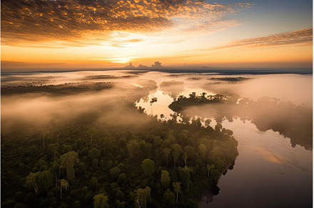 aerial view of the amazonas, with, a Nature Photo by Sergey Kotenev