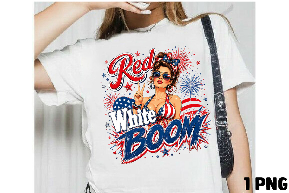 Red White and Boom 4th July PNG, a Seasonal Illustration by DreamCafeArt (Photo 5 of 6)