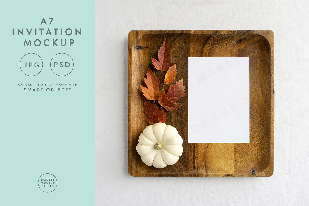 Vertical Fall Invitation Mockup, a Product Mockup by Makers Mockup Studio (Photo 1 of 5)