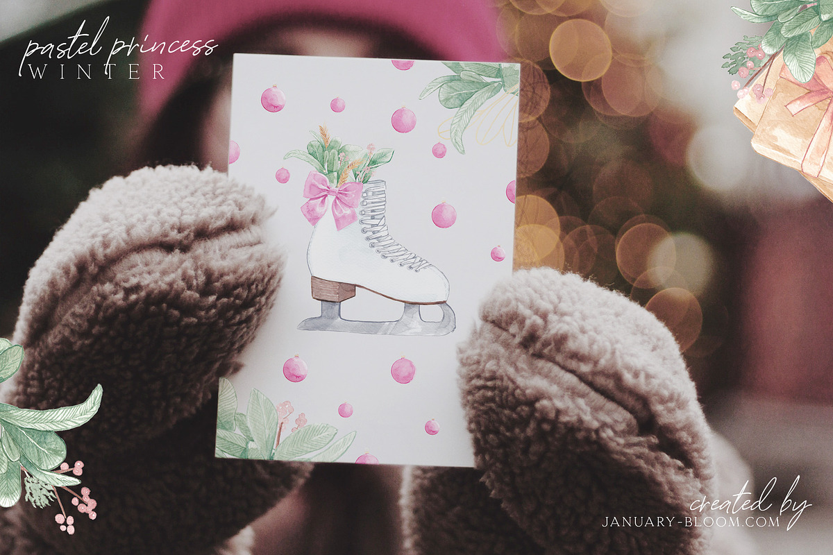 Christmas Watercolor Festive Clipart, an Animal Illustration by January Bloom (Photo 19 of 32)