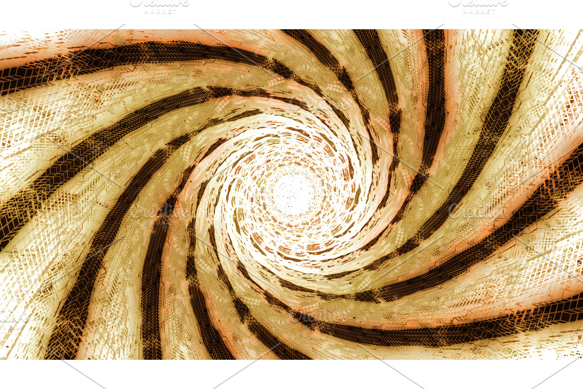 Spiral 3d background with fractal, an Illustration by Media Whale Stock