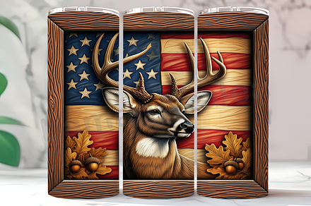Rustic Patriotic Deer Tumbler PNG, an Arts & Entertainment Photo by LamanAzalea