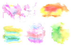 Watercolor Splotches Clipart Set.