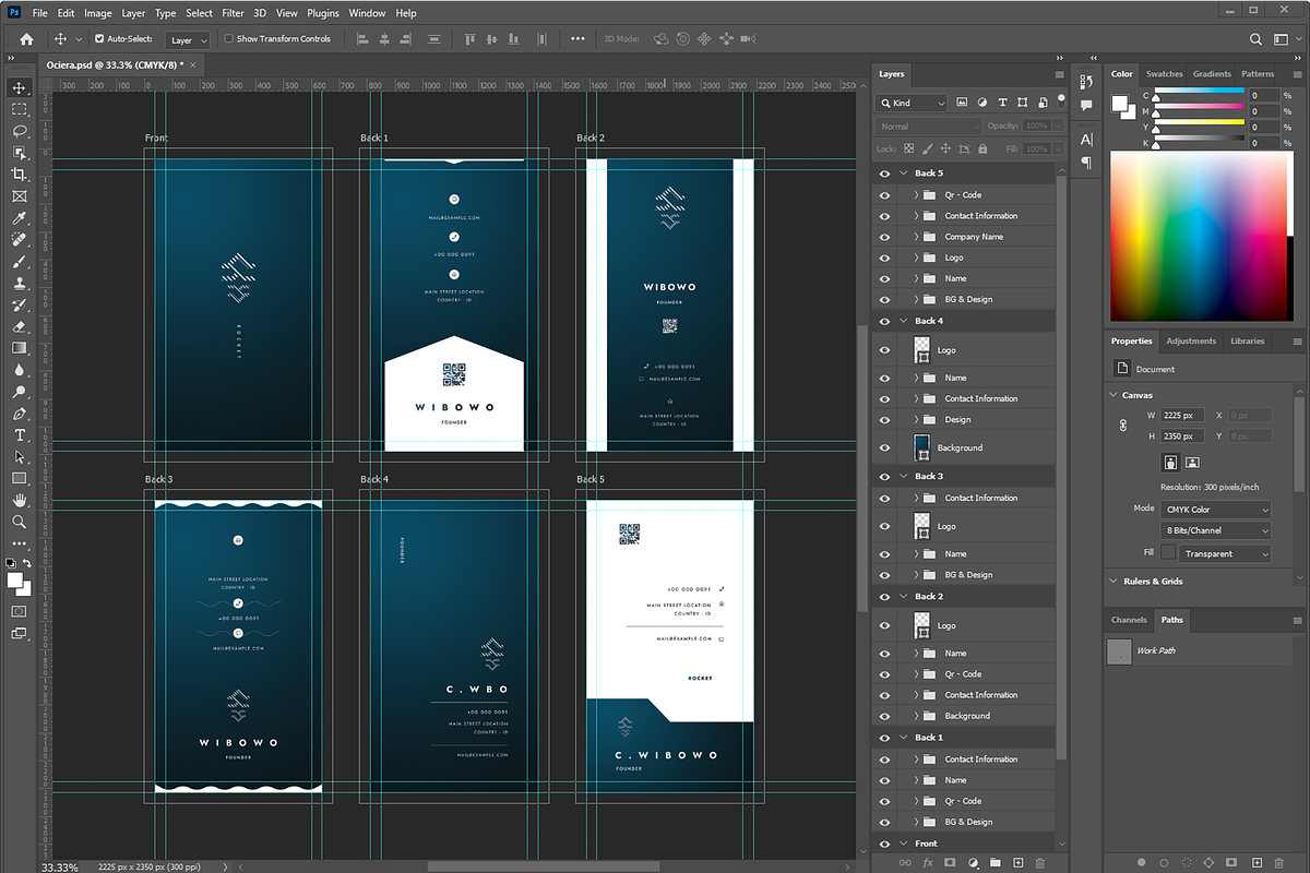 Ociera - Vertical Business Cards, a Business Card Template by Ctrl space studio (Photo 6 of 9)
