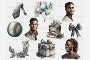 Mans Birthday Clipart Black Man PNG, a Person Illustration by GlamArtZhanna (Thumbnail 5 of 5)