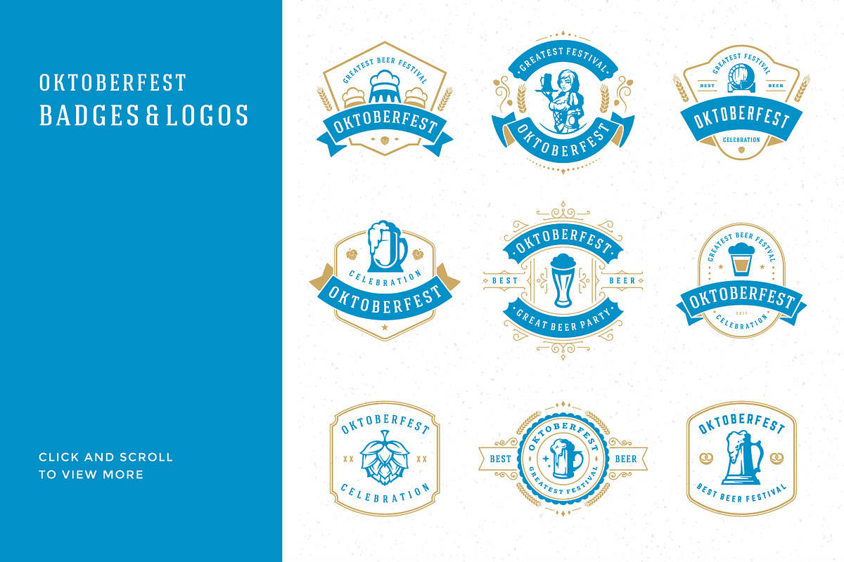 Oktoberfest vintage badges & labels, a Branding & Logo Template by Vasya Kobelev (Photo 2 of 25)