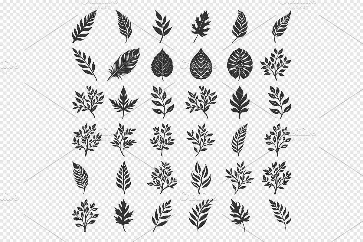 Silhouette Leaf Bundle, an Illustration by Toufiqul