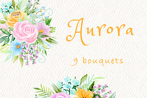 Aurora Floral Clipart