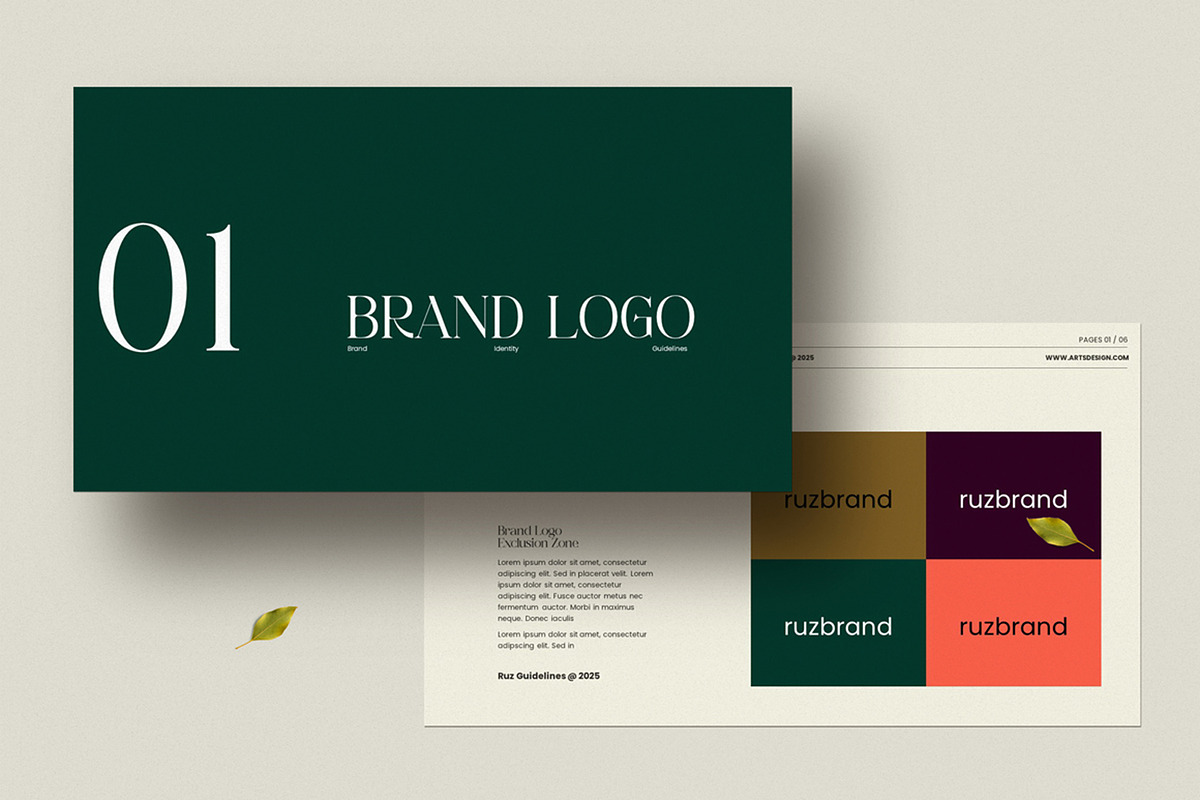Brand Guidelines PowerPoint Template, a Presentation Template by Dream-Lab (Photo 3 of 12)