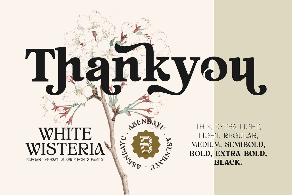 White Wisteria Fonts Family, a Serif Font by Asenbayu (Photo 13 of 13)