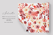 Watercolor Autumn Floral Pattern, a Pattern Graphic by SirenaArt (Thumbnail 3 of 12)