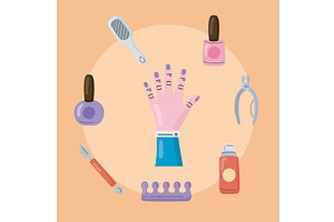 eight manicure items, an Object Illustration by studiogstock