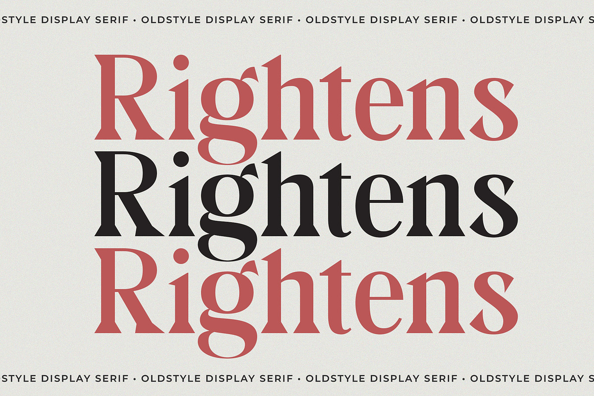 Rightens - Oldstyle Display Serif, a Serif Font by Jimoji (Photo 1 of 11)