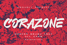 CORAZONE Modern Brush All Caps Font