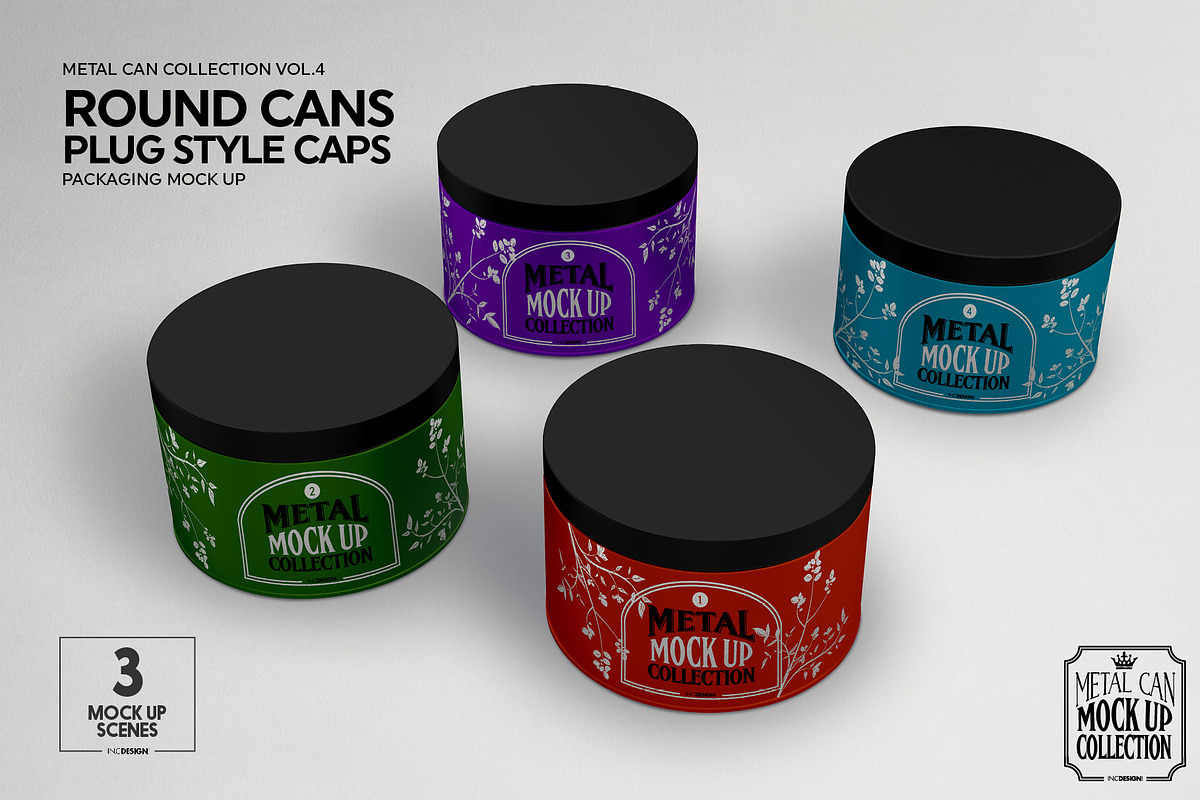 Round Cans Plug Metal Cap Mockup, a Cups & Container Mockup by INCDesign (Photo 10 of 11)