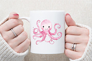 Watercolor Pink Nautical Clipart, an Illustration by Sublimation Artist (Thumbnail 6 of 6)