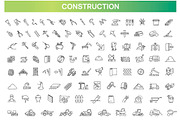 Construction and Building Line Icons, an Outline Icon by Tettygreen (Thumbnail 1 of 3)