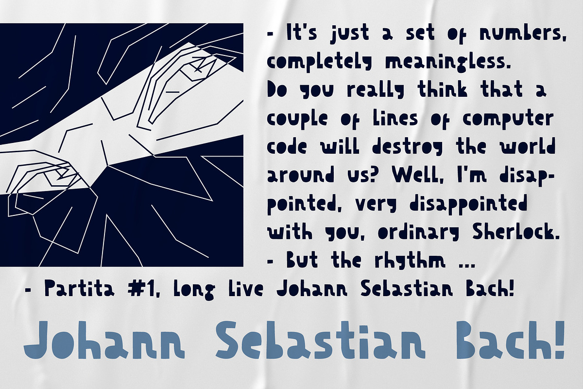 Decorative minimalistic cut out font, a Sans Serif Font by VyacheslavKolb (Photo 2 of 6)