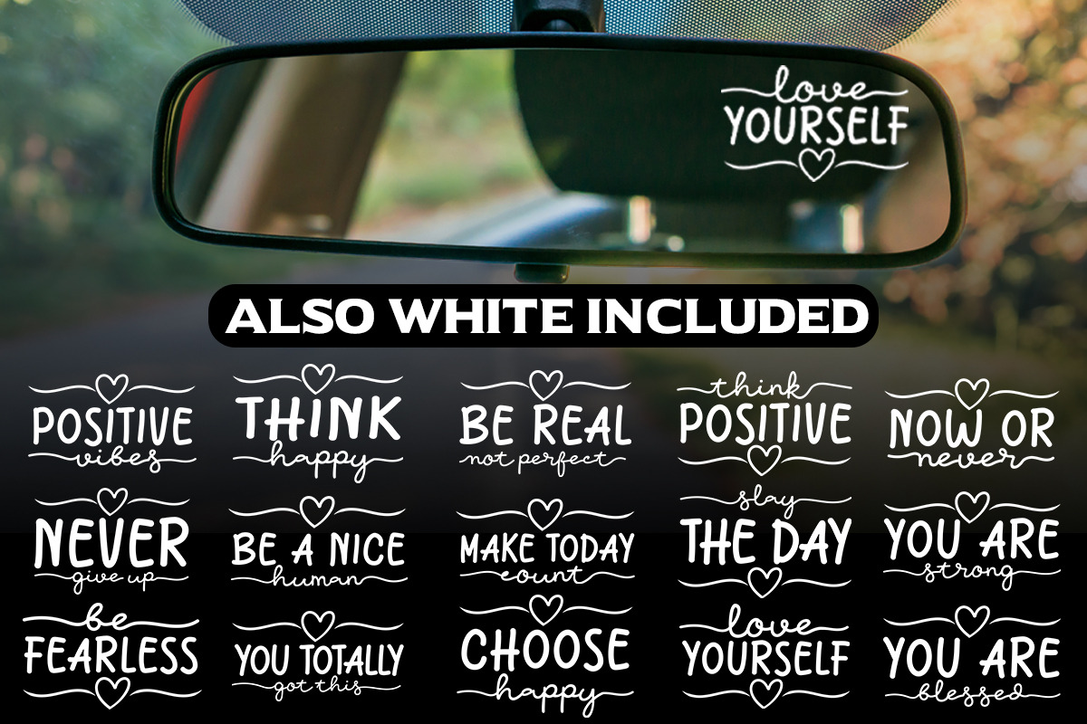 Car Mirror Quotes Sticker Bundle, a Photo by Actual Pixel (Photo 2 of 17)