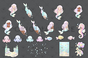 Mermaid Cute Underwater Clipart, an Illustration by BigCakeBee (Thumbnail 3 of 4)