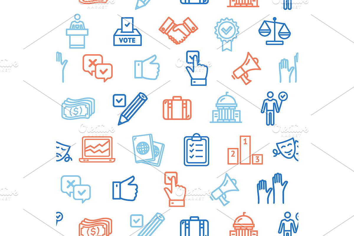 Election Seamless Pattern Background, a Pattern Graphic by Vector and ...