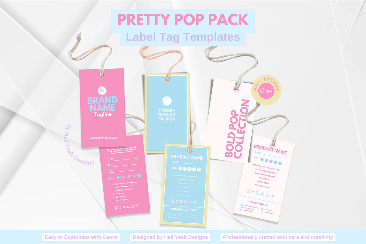 Pretty Pop Label Tag Templates Pack preview 8