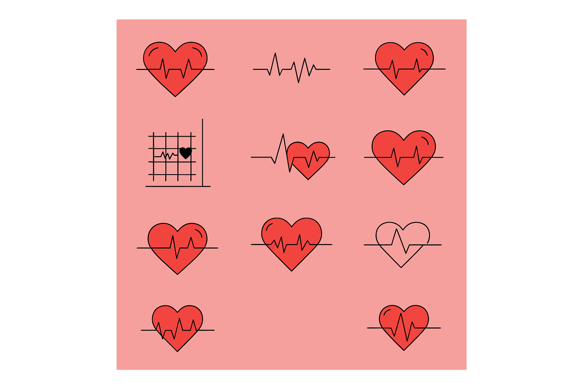 Heart illustrations featuring heartb, an Illustration by designvectx