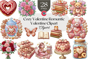 Cozy Valentine Romantic Clipart, an Object Illustration by C-Kav