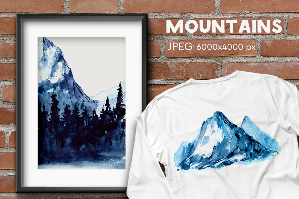 Watercolor mountains, an Illustration by Aksol (Photo 5 of 6)